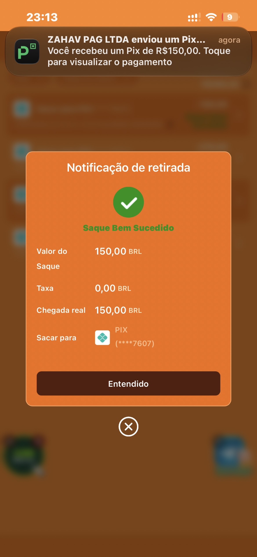 Notificação de retirada 283bet