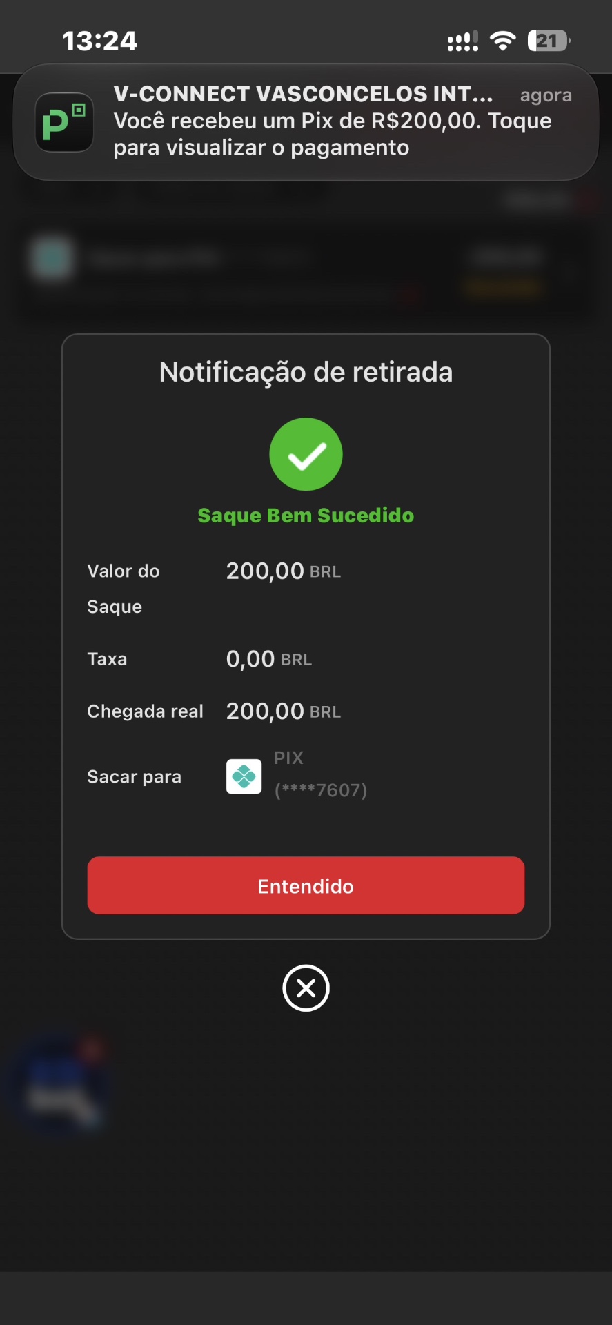 Comprovante de saque 377bet 3